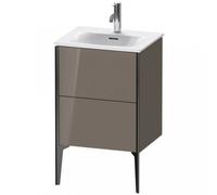 Duravit XViu 4069 Mueble tocador vertical, 2 cajones, para lavabo Viu 234453, 510x420 mm, XV40690B289, Color: negro mate/gris claro hgl.