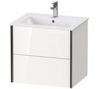 Duravit XViu 4125 Mueble bajo encimera, 2 cajones, para mueble bajo encimera Me by Starck 233663, 610x480 mm, XV41250B222, Color: negro mate/blanco alto brillo.