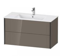 Duravit XViu 4127 Mueble bajo encimera, 2 cajones, para lavabo ME by Starck 233610, 1010x480 mm, XV41270B289, Color: negro mate/gris claro hgl.