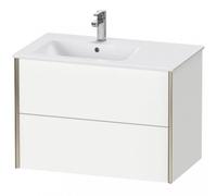 Duravit XViu 4158 Mueble bajo lavabo mural, 2 cajones, para lavabo Me by Starck 234583 Lavabo a la izquierda, 810x480 mm, XV41580B175, Color: champán mate/lino