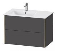 Duravit XViu 4158 Mueble bajo lavabo mural, 2 cajones, para lavabo Me by Starck 234583 Lavabo a la izquierda, 810x480 mm, XV41580B149, Color: champán mate/grafito mate