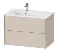 Duravit XViu 4158 Mueble bajo lavabo mural, 2 cajones, para lavabo Me by Starck 234583 Lavabo a la izquierda, 810x480 mm, XV41580B191, Color: champán mate/taupe