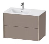 Duravit XViu 4158 Mueble bajo lavabo mural, 2 cajones, para lavabo Me by Starck 234583 Lavabo a la izquierda, 810x480 mm, XV41580B143, Color: champán mate/basalto mate