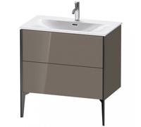 Duravit XViu 4302 Módulo de lavabo vertical, 2 cajones, para lavabo Viu 234483, 810x480 mm, XV43020B289, Color: negro mate/gris claro hgl.
