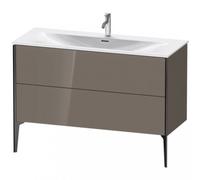 Duravit XViu 4304 Mueble bajo lavabo vertical, 2 cajones, para lavabo Viu 234412, 1210x480 mm, XV43040B289, Color: negro mate/gris claro hgl.