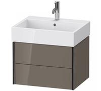 Duravit XViu 4334 Mueble bajo encimera, 2 cajones, para mueble bajo encimera Vero Air 235060, 584x454 mm, XV43340B289, Color: negro mate/gris claro hgl.