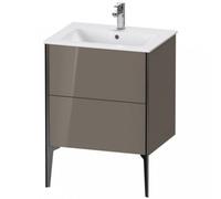 Duravit XViu 4481 Módulo de lavabo vertical, 2 cajones, para lavabo ME by Starck 233663, 610x480 mm, XV44810B289, Color: negro mate/gris claro hgl.