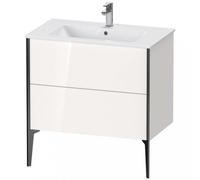 Duravit XViu 4482 Módulo de lavabo vertical, 2 cajones, para lavabo ME by Starck 233683, 810x480 mm, XV44820B222, Color: negro mate/blanco alto brillo.