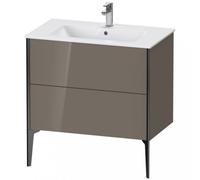 Duravit XViu 4482 Módulo de lavabo vertical, 2 cajones, para lavabo ME by Starck 233683, 810x480 mm, XV44820B289, Color: negro mate/gris claro hgl.