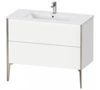 Duravit XViu 4483 Módulo de lavabo vertical, 2 cajones, para lavabo ME by Starck 233610, 1010x480 mm, XV44830B275, Color: negro mate/lino