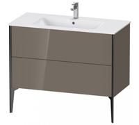 Duravit XViu 4483 Módulo de lavabo vertical, 2 cajones, para lavabo ME by Starck 233610, 1010x480 mm, XV44830B289, Color: negro mate/gris claro hgl.