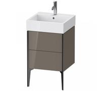 Duravit XViu 4533 Mueble vertical, 2 cajones, para lavabo Vero Air 235050, 484x454 mm, XV45330B289, Color: negro mate/gris claro hgl.