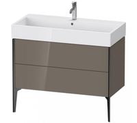 Duravit XViu 4537 Mueble bajo encimera vertical, 2 cajones, para mueble bajo encimera Vero Air 235010, 984x454 mm, XV45370B289, Color: negro mate/gris claro hgl.