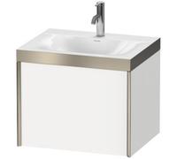 Duravit XViu 4609 mueble lavabo en c, con 1 orificio para grifo, con subestructura colgada en la pared, 1 extraíble, 600x480, XV4609OB171, Color: champán mate/medio roble