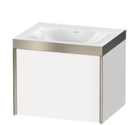 Duravit XViu 4609 mueble lavabo en c, sin orificio para el grifo, con subestructura colgada en la pared, 1 cajón, 600x480, XV4609NB171, Color: champán mate/medio roble