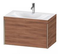 Duravit XViu 4610 Lavamanos en c, con 1 agujero para grifo, con base colgante, 1 extraíble, 800x480, XV4610OB179, Color: champán mate/nogal natural