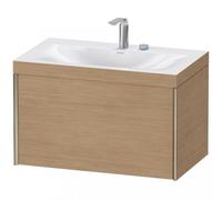 Duravit XViu 4610 Lavamanos en c, con 2 agujeros para grifos, con base colgante, 1 extraíble, 800x480, XV4610EB151, Color: champán mate/pino terra