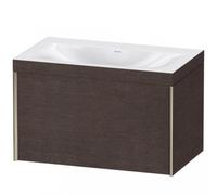 Duravit XViu 4610 Lavamanos en c, sin agujero para grifo, con base colgante, 1 extraíble, 800x480, XV4610NB171, Color: champán mate/medio roble