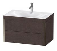 Duravit XViu 4615 Lavamanos en c, con 1 agujero para grifo, con base colgante, 2 cajones, 800x480, XV4615OB171, Color: champán mate/medio roble
