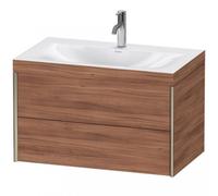 Duravit XViu 4615 Lavamanos en c, con 1 agujero para grifo, con base colgante, 2 cajones, 800x480, XV4615OB179, Color: champán mate/nogal natural