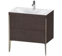 Duravit XViu 4710 Lavamanos en c, con 1 agujero para grifo, con soporte para el suelo, 2 extraíbles, 800x480, XV4710OB171, Color: champán mate/medio roble