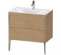 Duravit XViu 4710 Lavamanos en c, con 1 agujero para grifo, con soporte para el suelo, 2 extraíbles, 800x480, XV4710OB151, Color: champán mate/pino terra