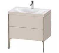 Duravit XViu 4710 Lavamanos en c, con 1 agujero para grifo, con soporte para el suelo, 2 extraíbles, 800x480, XV4710OB191, Color: champán mate/taupe
