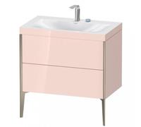 Duravit XViu 4710 Lavamanos en c, con 2 agujeros para grifos, con soporte para el suelo, 2 extraíbles, 800x480, XV4710EB110, Color: champagne mate/apricot pearl hgl.