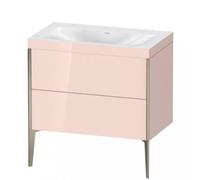Duravit XViu 4710 Lavamanos en c, sin agujero para grifo, con soporte para el suelo, 2 extraíbles, 800x480, XV4710NB110, Color: champagne mate/apricot pearl hgl.