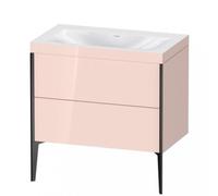 Duravit XViu 4710 Lavamanos en c, sin agujero para grifo, con soporte para el suelo, 2 extraíbles, 800x480, XV4710NB210, Color: negro mate/perla de ricotta hgl.