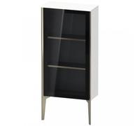 Duravit XViu XV1361 Armario semi-elevado con puerta de cristal, vertical, con bisagras a la derecha, 500x240 mm, altura 890 mm, XV1361RB253, Color: negro mate/castaño oscuro