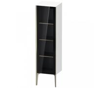 Duravit XViu XV1367 Armario semi-elevado con puerta de cristal vertical, con bisagra a la izquierda, 400x360 mm, altura 1330 mm, XV1367LB279, Color: negro mate/nogal natural