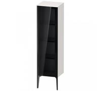 Duravit XViu XV1367 Armario semi-elevado con puerta de cristal, vertical, con bisagras a la derecha, 400x360 mm, altura 1330 mm, XV1367RB222, Color: negro mate/blanco alto brillo.