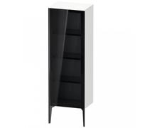 Duravit XViu XV1368 Armario semi-elevado con puerta de cristal, vertical, con bisagras a la derecha, 500x360 mm, altura 1330 mm, XV1368RB218, Color: negro mate/blanco mate