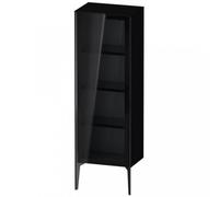 Duravit XViu XV1368 Armario semi-elevado con puerta de cristal, vertical, con bisagras a la derecha, 500x360 mm, altura 1330 mm, XV1368RB240, Color: negro mate / negro brillo intenso