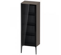 Duravit XViu XV1368 Armario semi-elevado con puerta de cristal, vertical, con bisagras a la derecha, 500x360 mm, altura 1330 mm, XV1368RB289, Color: negro mate/gris claro hgl.