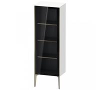 Duravit XViu XV1368 Armario semi-elevado con puerta de cristal, vertical, con bisagras a la derecha, 500x360 mm, altura 1330 mm, XV1368RB279, Color: negro mate/nogal natural
