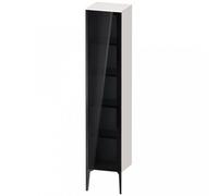 Duravit XViu XV1375 Armario alto con puerta de cristal vertical, con bisagra a la izquierda, 400x360 mm, altura 1770 mm, XV1375LB222, Color: negro mate/blanco alto brillo.