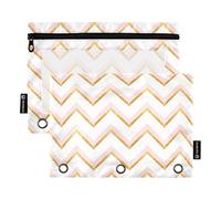 Durazno y dorado (12) bolsas de maquillaje para carpeta con agujeros para carpeta para organizador de oficina escolar, Melocotón y oro (12), 1 sizex2, Dibujos animados