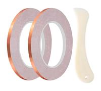 durble Foil Tape - 2pcs Conductive Copper Tape Paper Circuits with Bone Folder Tool, Adhesive Strips for Electrical Repair, Stained Glass, EMMI Shielding, Crafts, Garden Barriers, Multipurpose Roll