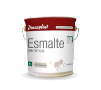 DURCAPLAST Pintura esmalte sintético, ideal para la protección, decoración y mantenimiento de superficies de hierro y madera. Uso Interior/Exterior (4L, NEGRO MATE)