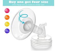 Durceler Piezas de bomba de cuello de 27 mm de ancho compatibles con extractores de leche Spectra S2/S1/9 Plus, reemplaza la brida Spectra / escudos; incluye dos bridas de boca ancha y seis accesorios de brida de silicona