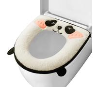 Durdiiy Alfombrilla gruesa lavable de felpa cálida para asiento de inodoro con asa y cremallera.Toilet Seat Cushion Genérico Toilet Seat Cover Lavable Toilet Seat Warmer Asiento de WC (Panda)