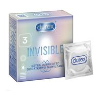 Durex Condones invisibles con lubricación extra - 3 unidades