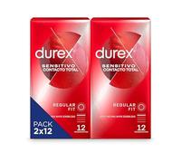 Durex Preservativos Sensitivo Contacto Total, Ultra Fino, Lubricado, 24 condones