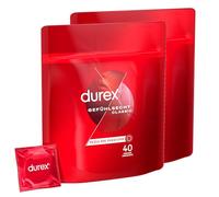 Durex Gefühlsecht Classic Condones clásicos, 2 x 40 unidades (80 condones) | Preservativos anatómicos Easy-On y humedecidos con gel lubricante de silicona, ajuste regular