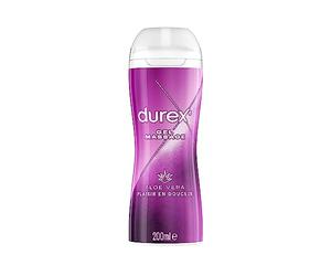 Durex Gel de Massage et Gel Lubrifiant à base d'eau - aux extrait d'Aloe Vera - 200 ml