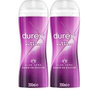 Durex Gel de Massage et Gel Lubrifiant à base d'eau - aux extrait d'Aloe Vera - 200 ml (Paquete de 2)