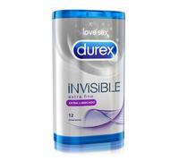 Durex Invisible Extra Lubricante Extrafino 12 Unidades - Piel Con Piel