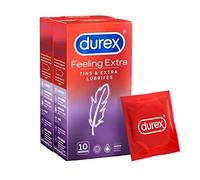 Durex - Lote de 2 preservativos Feeling Extra - Preservativos extra finos y extra lubricados - 10 unidades